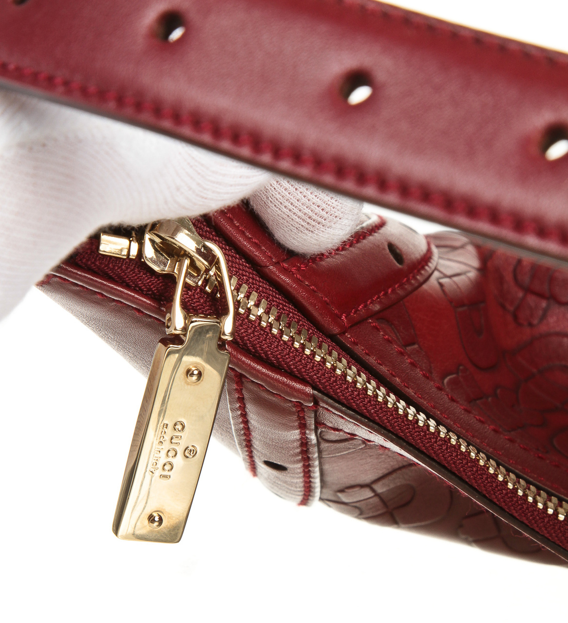 Gucci Leather Hobo Bag Burgundy